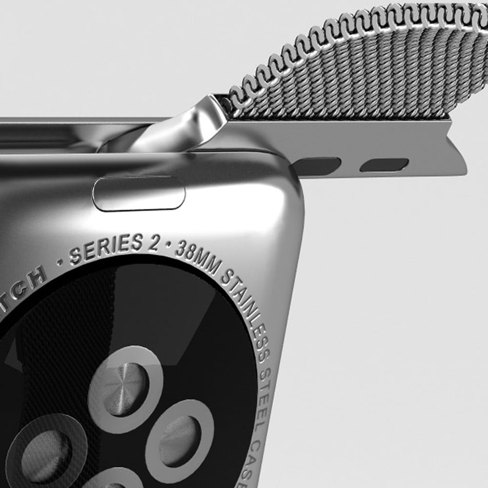 Srebrna bransoleta milanese elegancka do zegarka Apple Watch Ultra 1-2 / Series 4-10 / SE 44/45/46/49mm