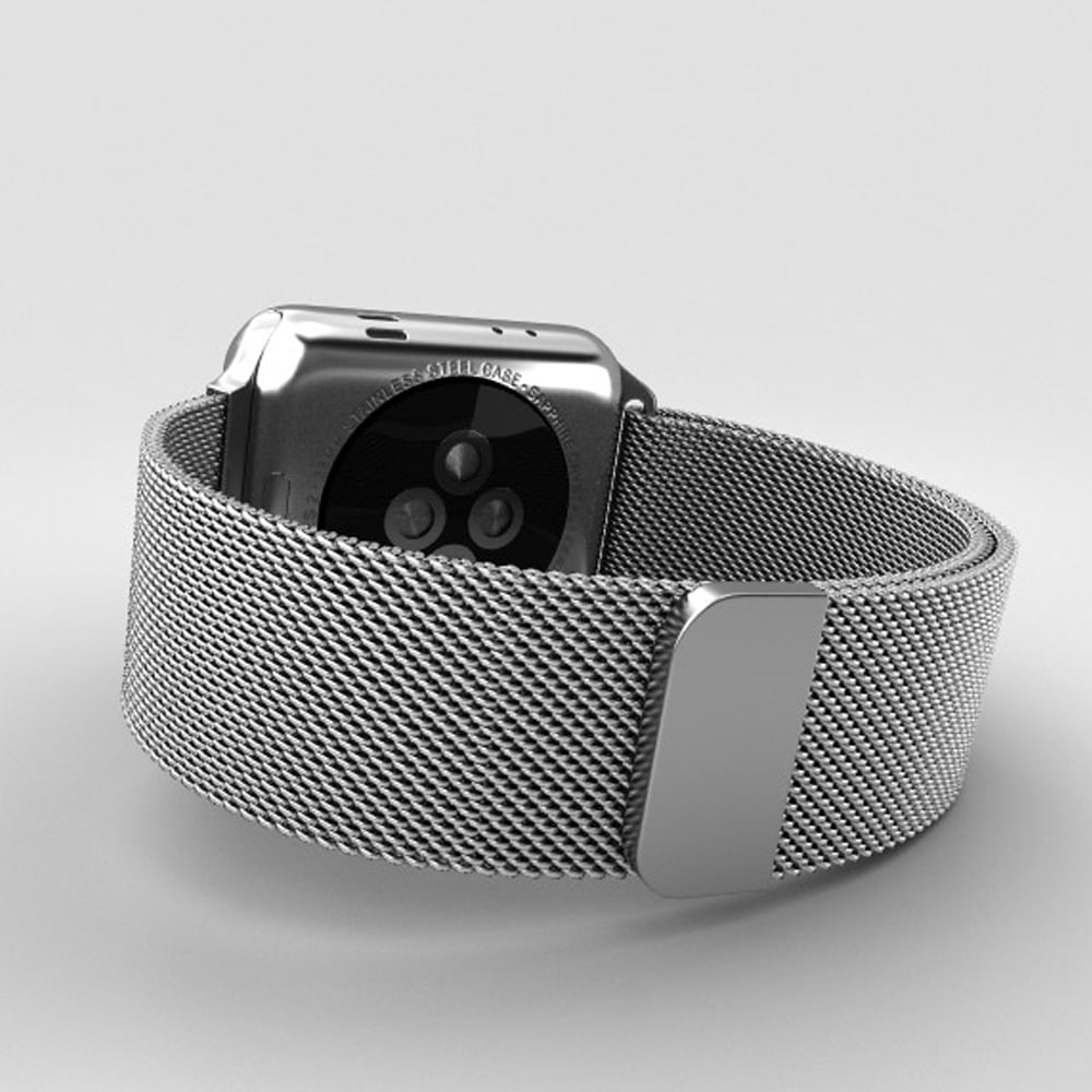 Srebrna bransoleta milanese elegancka do zegarka Apple Watch Ultra 1-2 / Series 4-10 / SE 44/45/46/49mm