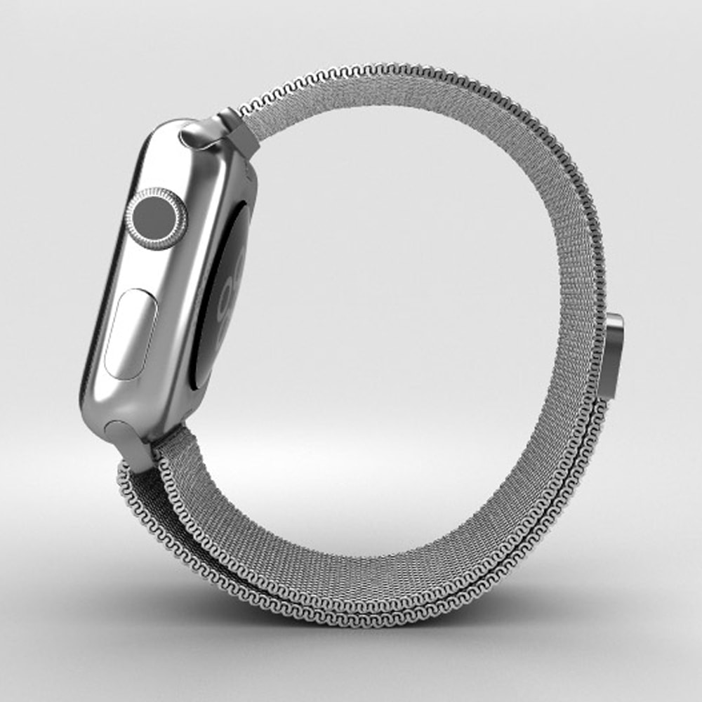 Srebrna bransoleta milanese elegancka do zegarka Apple Watch Ultra 1-2 / Series 4-10 / SE 44/45/46/49mm