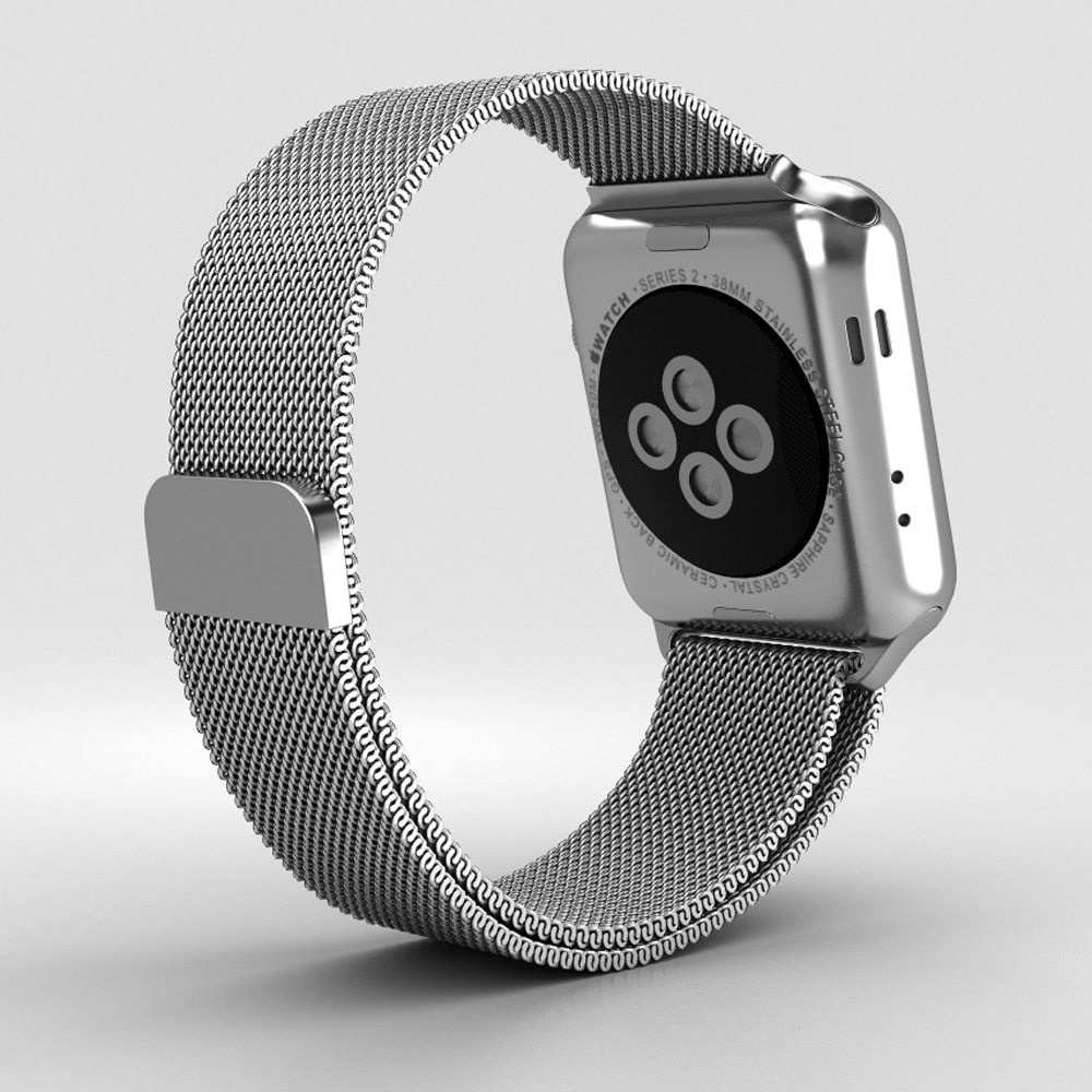 Srebrna bransoleta milanese elegancka do zegarka Apple Watch Ultra 1-2 / Series 4-10 / SE 44/45/46/49mm