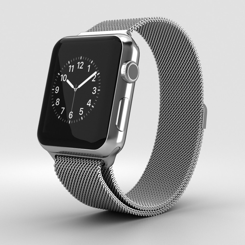 Srebrna bransoleta milanese elegancka do zegarka Apple Watch Ultra 1-2 / Series 4-10 / SE 44/45/46/49mm