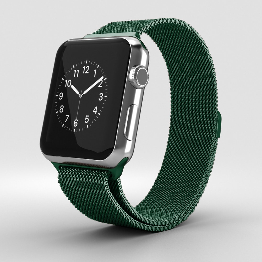 Zielona bransoleta milanese elegancka do zegarka Apple Watch Ultra 1-2 / Series 4-10 / SE 44/45/46/49mm