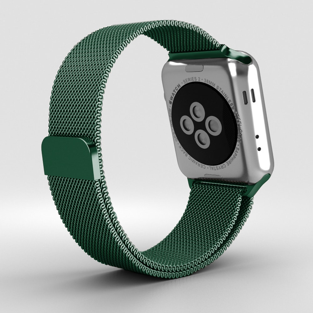 Zielona bransoleta milanese elegancka do zegarka Apple Watch Ultra 1-2 / Series 4-10 / SE 44/45/46/49mm