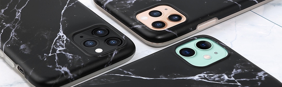 Etui do iPhone 11 Pro Max elegancki marmurek, czarne