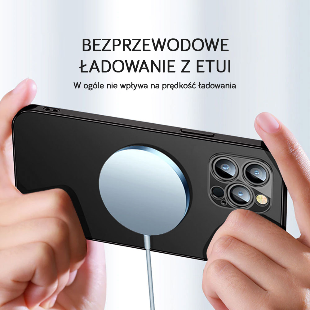 Etui do iPhone 15 Pro slim black z osłoną kamery, czarne grafitowe (OUTLET)