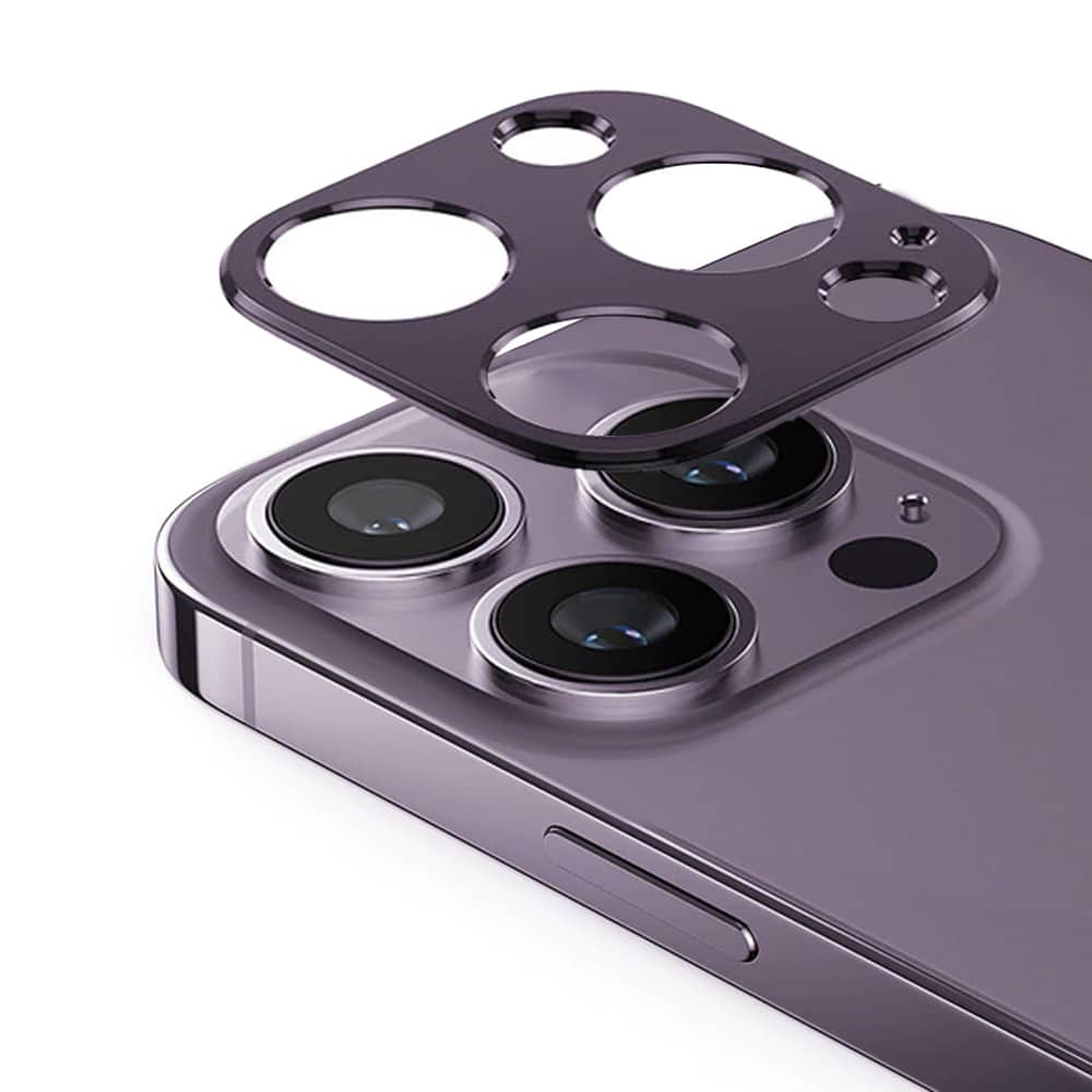 iPhone 14 Pro Max gładka metalowa osłona na cały aparat, purpurowa, fioletowa