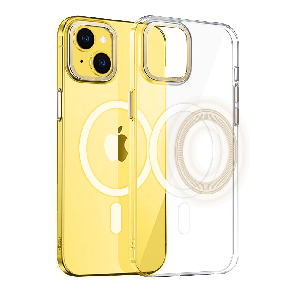 Etui do iPhone 14 Cam Ring MagSafe, twardy tył, przeźroczyste