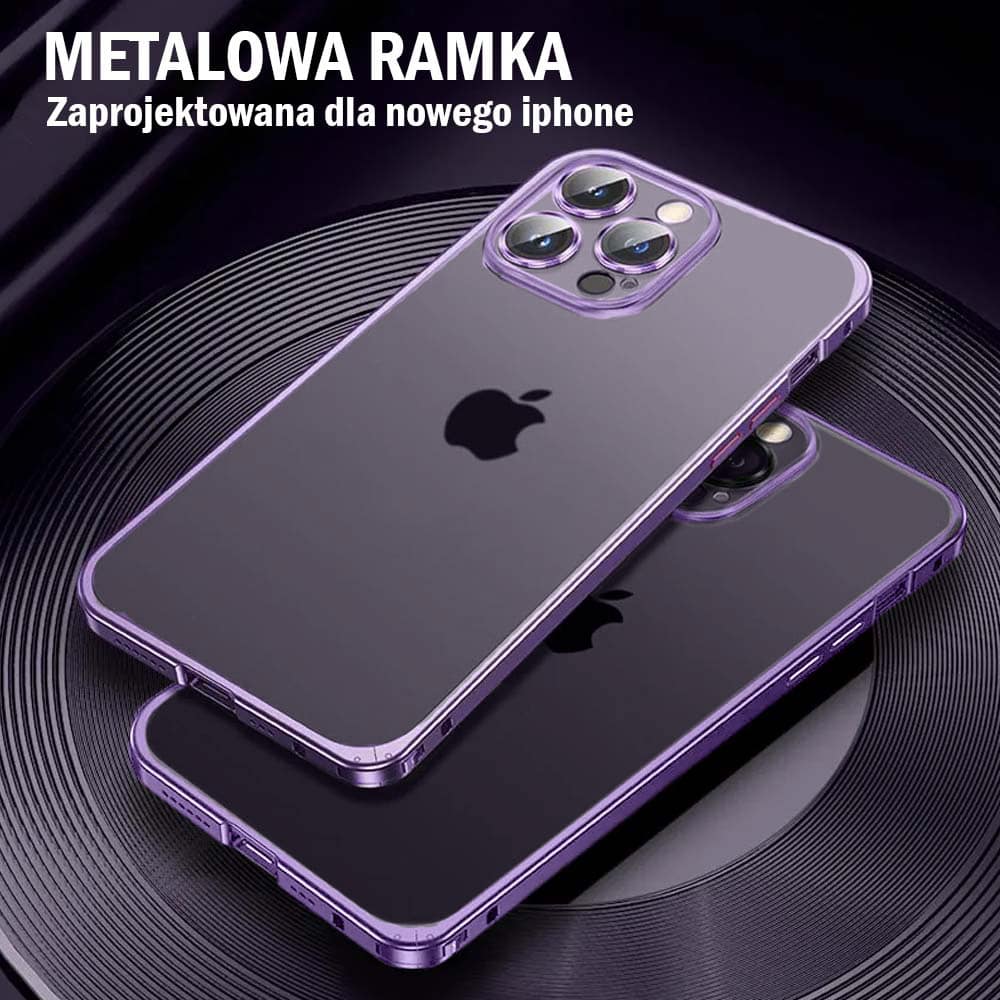 Etui do iPhone 14 Pro Max Metalic Frame Oryginal, ochrona aparatu, purpurowa ramka