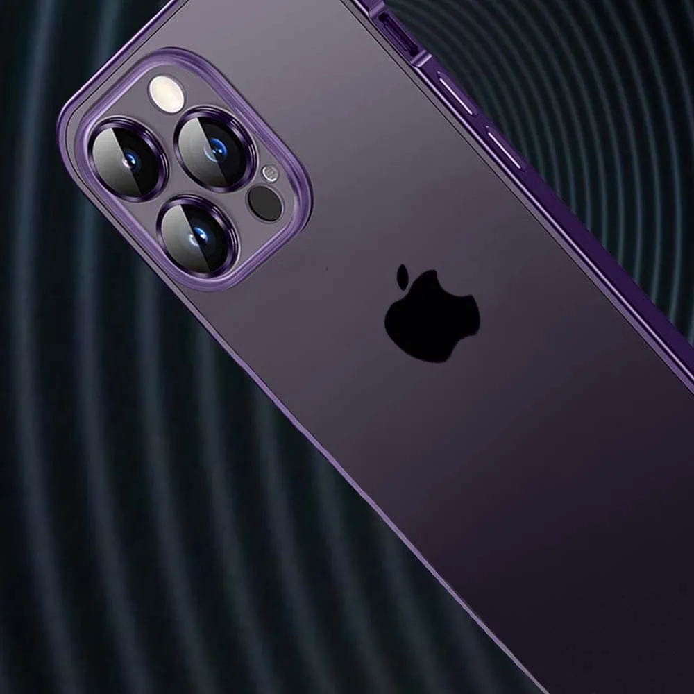 Etui do iPhone 14 Pro Max Metalic Frame Oryginal, ochrona aparatu, purpurowa ramka