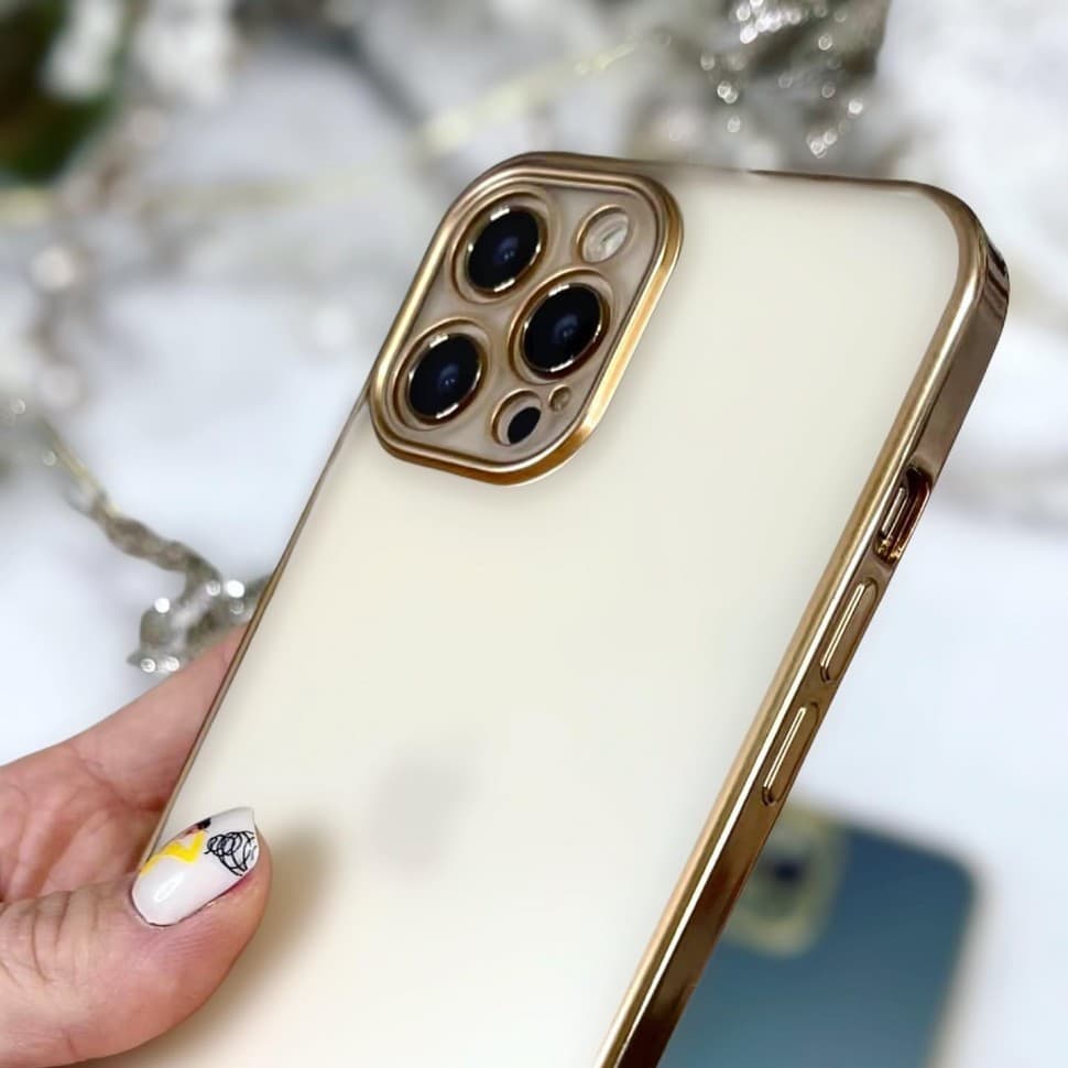 Etui do iPhone 13 Pro Max premium golden matt z osłoną kamery oryginal Sulada