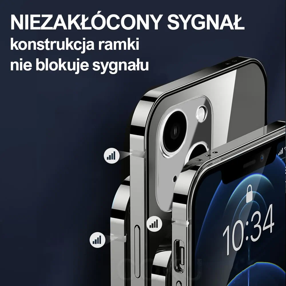 Etui do iPhone 14 Ibizu Elite Skin, krystalicznie czyste z metalową ramką, czarne z MagSafe