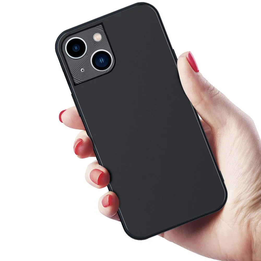 Etui do iPhone 14 Plus minimalistyczne z osłoną kamery, grafitowe