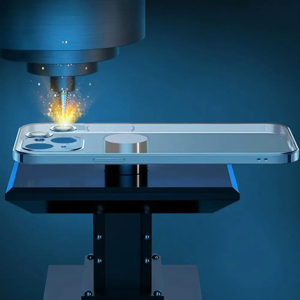 Etui do iPhone 13 Premium Protect Full Cover z osłoną kamery i obiektywów 9H, srebrne (OUTLET)