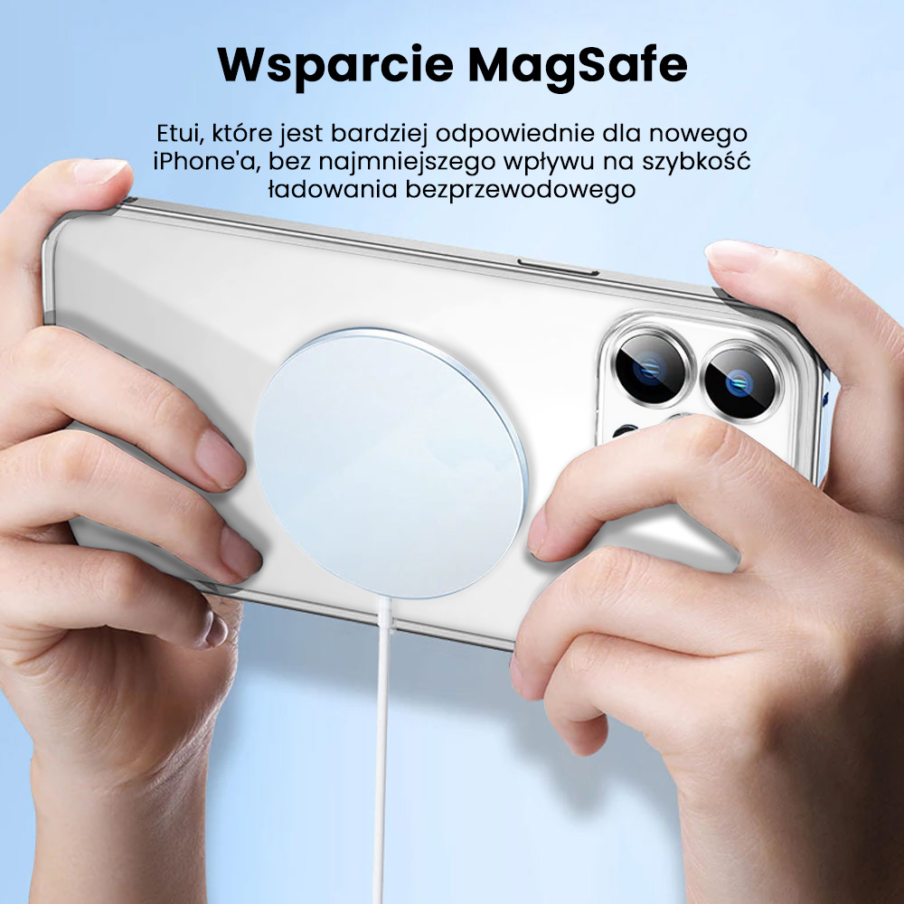 Etui do iPhone 14 Pro Max Magsafe Metalic Silver Frame Oryginal matowe, ochrona aparatu, srebrna ramka