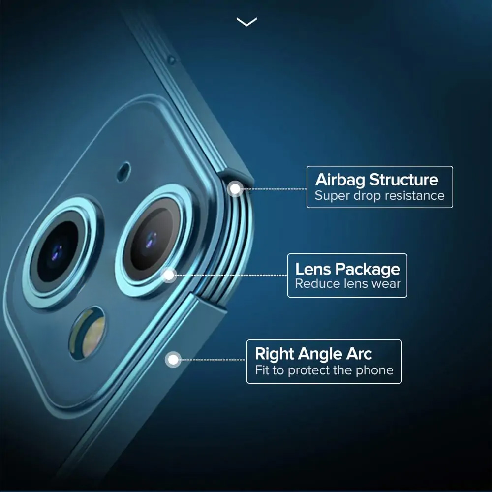 Etui do iPhone 13 Premium Protect Full Cover z osłoną kamery i obiektywów 9H, srebrne (OUTLET)