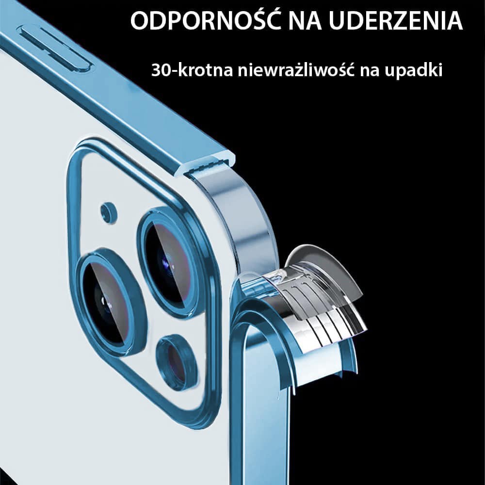 Etui do iPhone 15 Plus slim blue z osłoną kamery, niebieskie