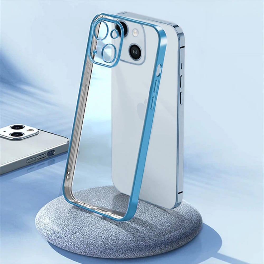 Etui do iPhone 15 Plus slim blue z osłoną kamery, niebieskie