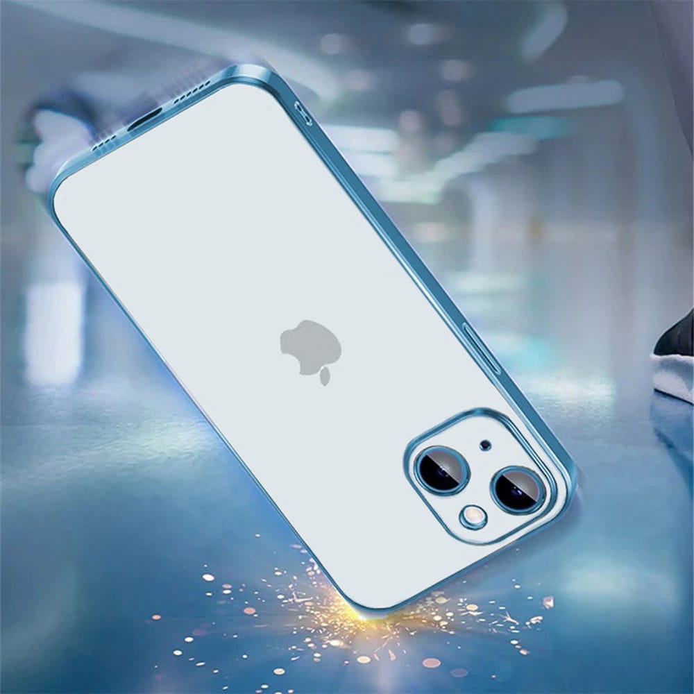 Etui do iPhone 15 Plus slim blue z osłoną kamery, niebieskie