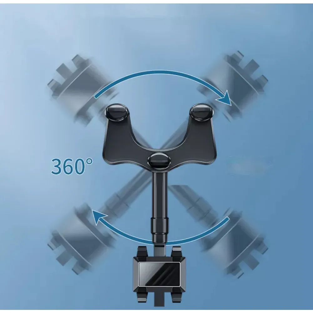 Uchwyt samochodowy regulowany na lusterko wsteczne, czarny