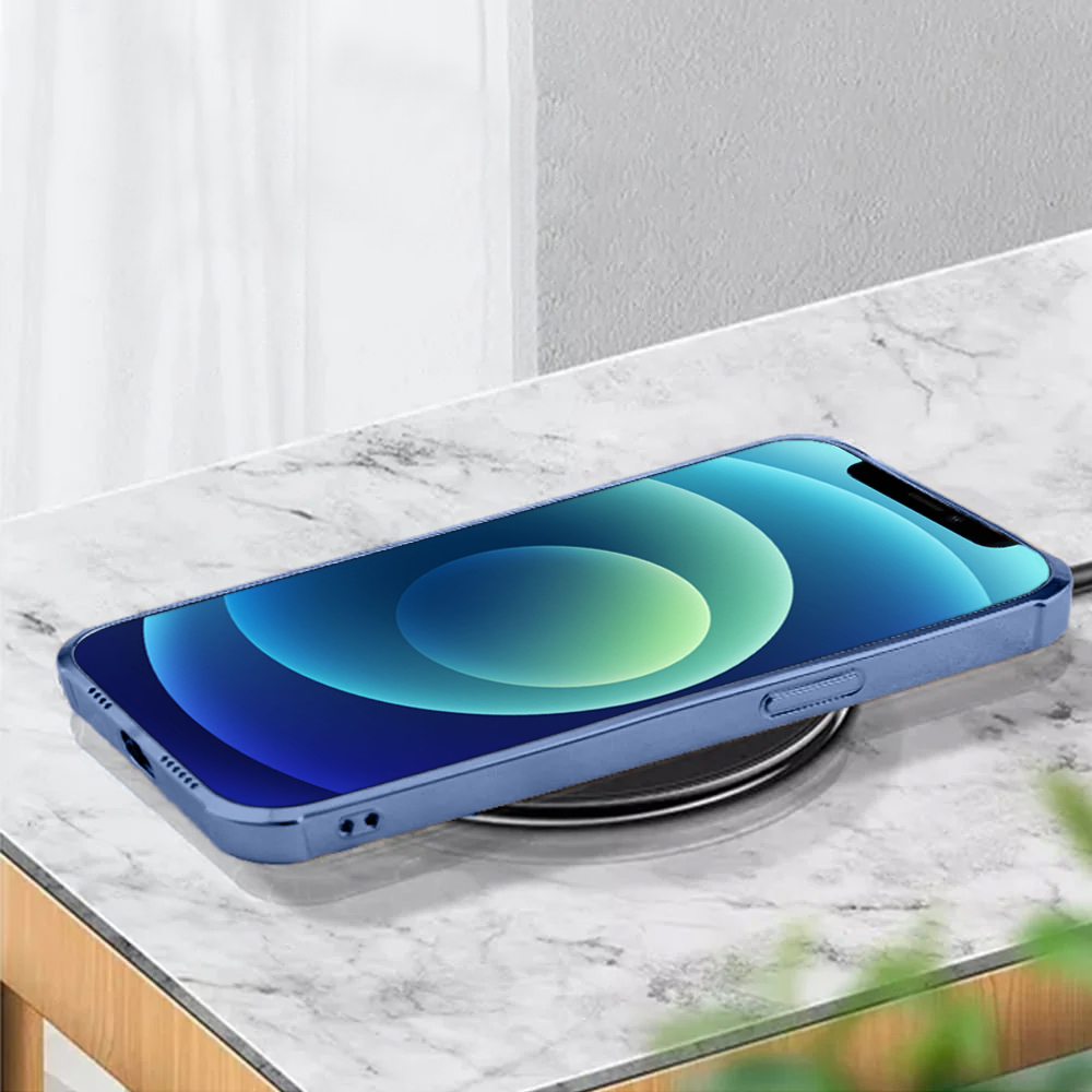 Etui do iPhone 12 MagSafe Protect transparentne ochrona kamery, granatowe