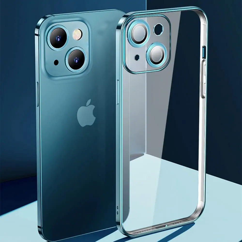 Etui do iPhone 13 Premium Protect Full Cover z osłoną kamery i obiektywów 9H, srebrne (OUTLET)