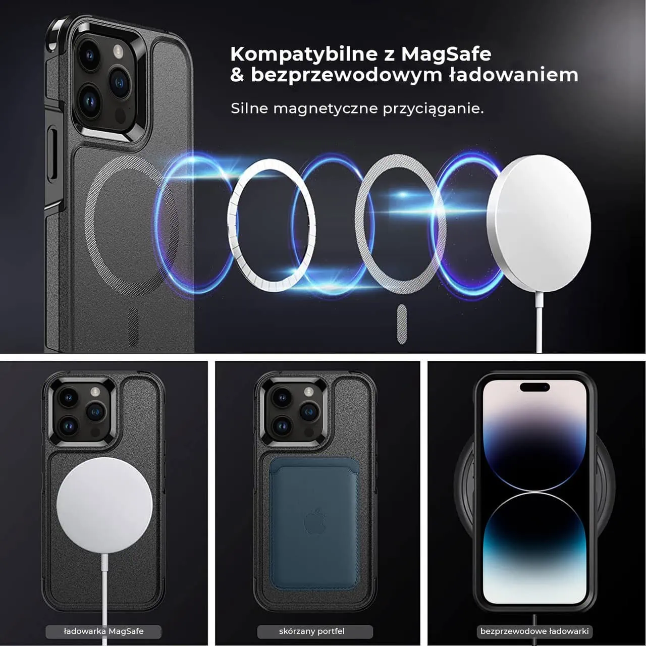 Etui do iPhone 14 Pro Max Smart Armor Pancerne z MagSafe, czarne