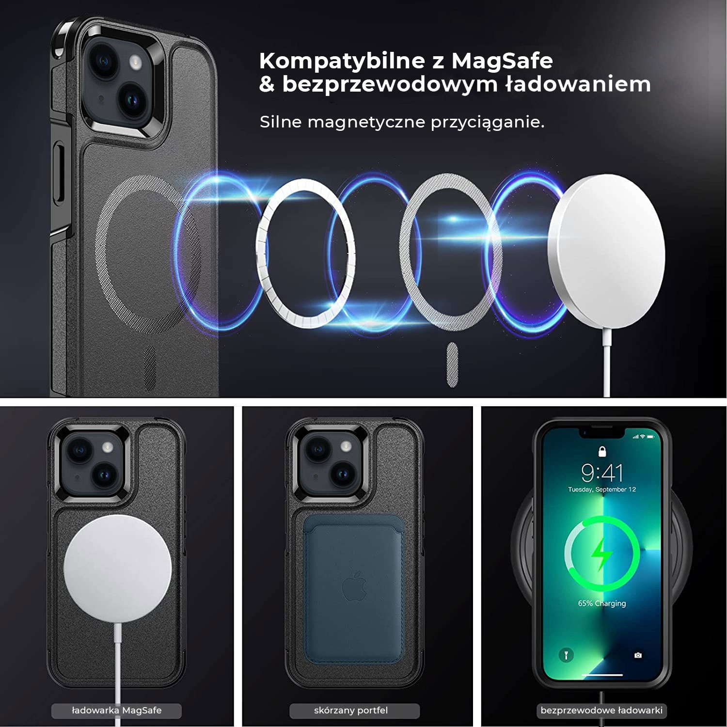 Etui do iPhone 13 Smart Armor Pancerne z MagSafe, czarne