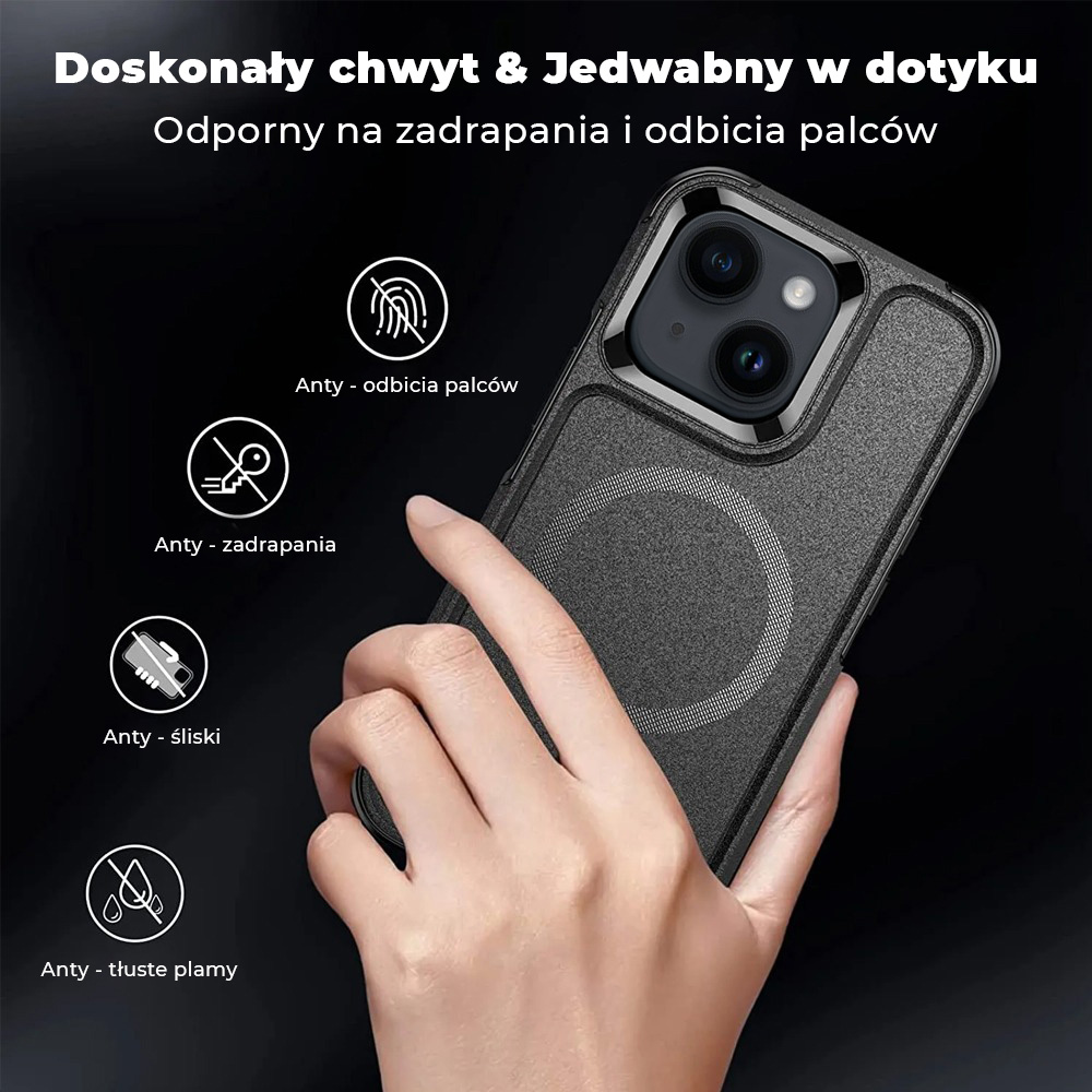 Etui do iPhone 15 Plus Smart Armor Pancerne z MagSafe, czarne