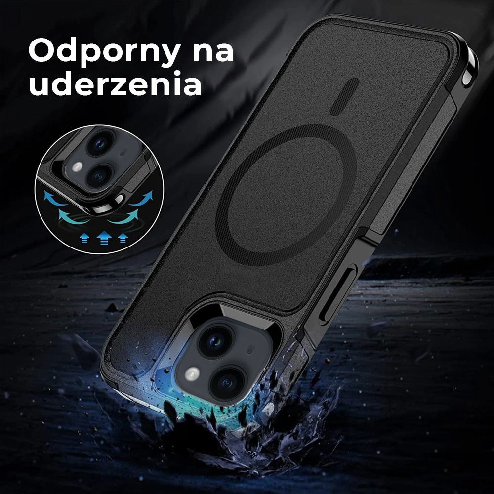 Etui do iPhone 15 Plus Smart Armor Pancerne z MagSafe, czarne