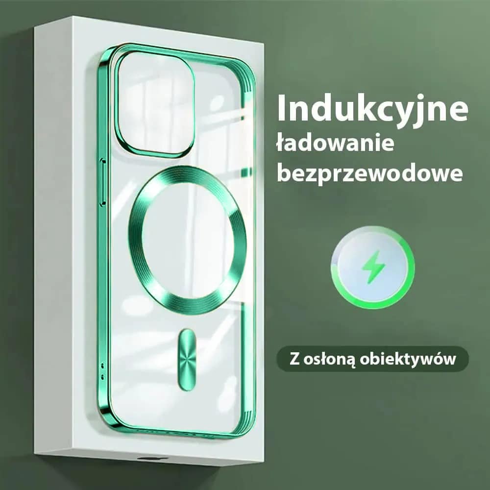 Etui do iPhone 13 Magsafe Luxury przeźroczyste, miętowe (OUTLET)
