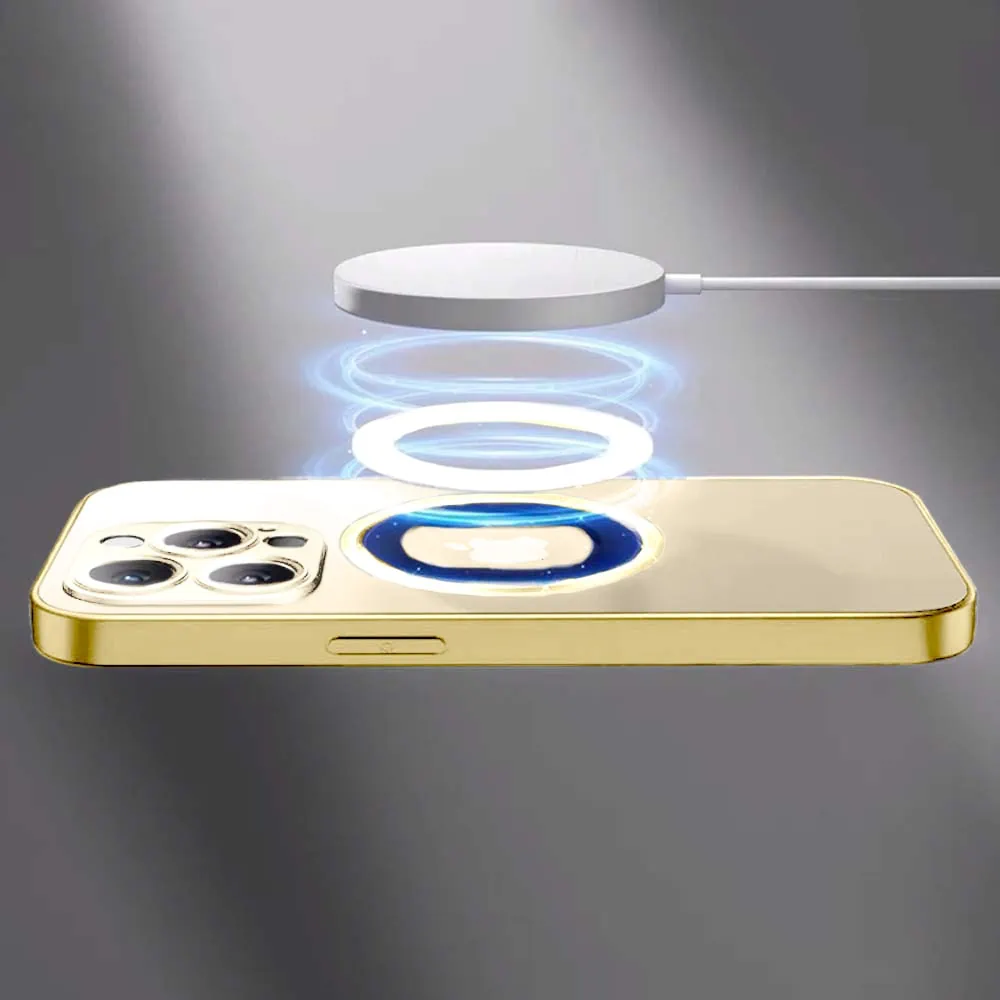 Etui do iPhone 14 Pro Noble Brush MagSafe z widocznym logo i osłoną na aparat, złote (OUTLET)