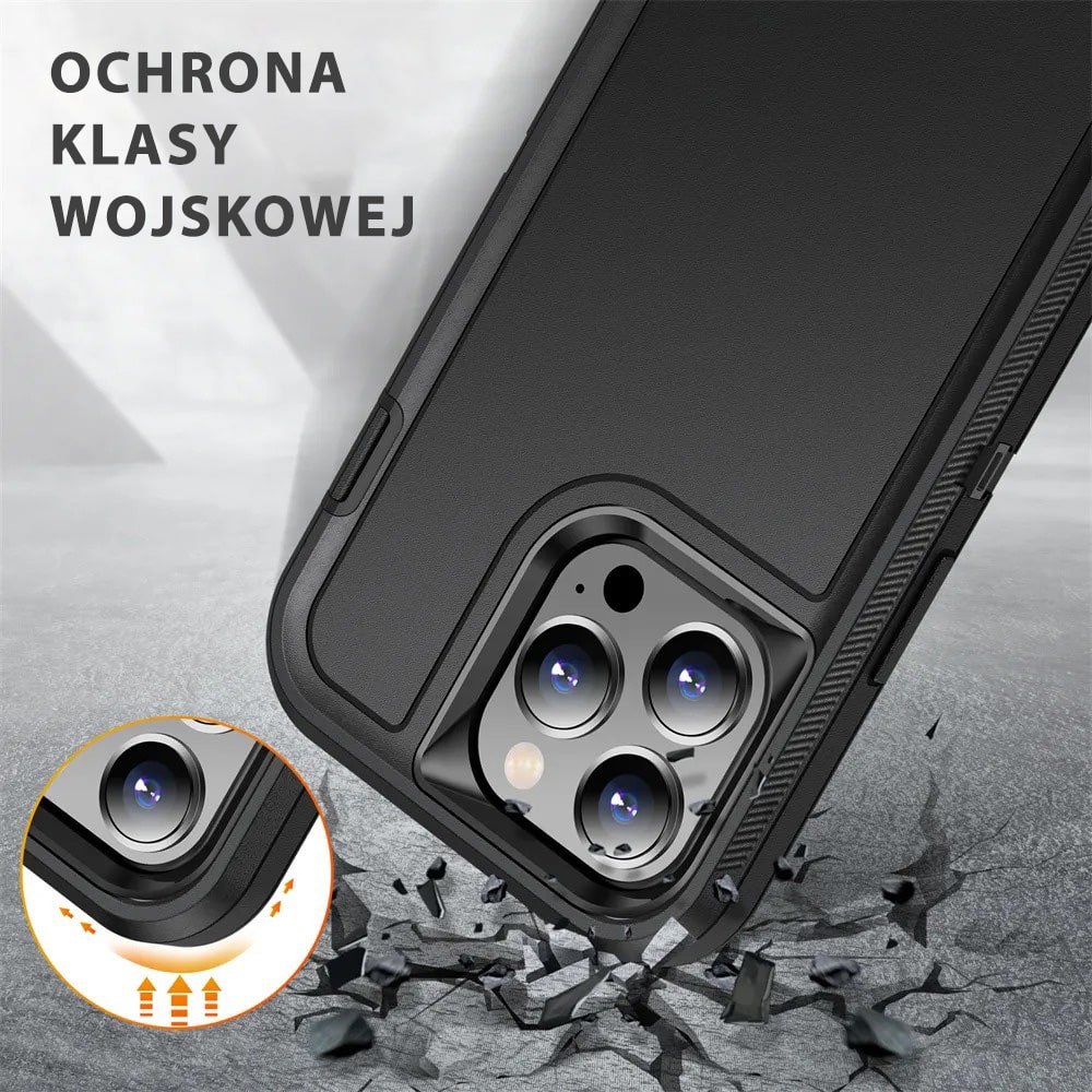 Etui do iPhone 14 Pro Max 2w1 Double Armor Pancerne, czarne
