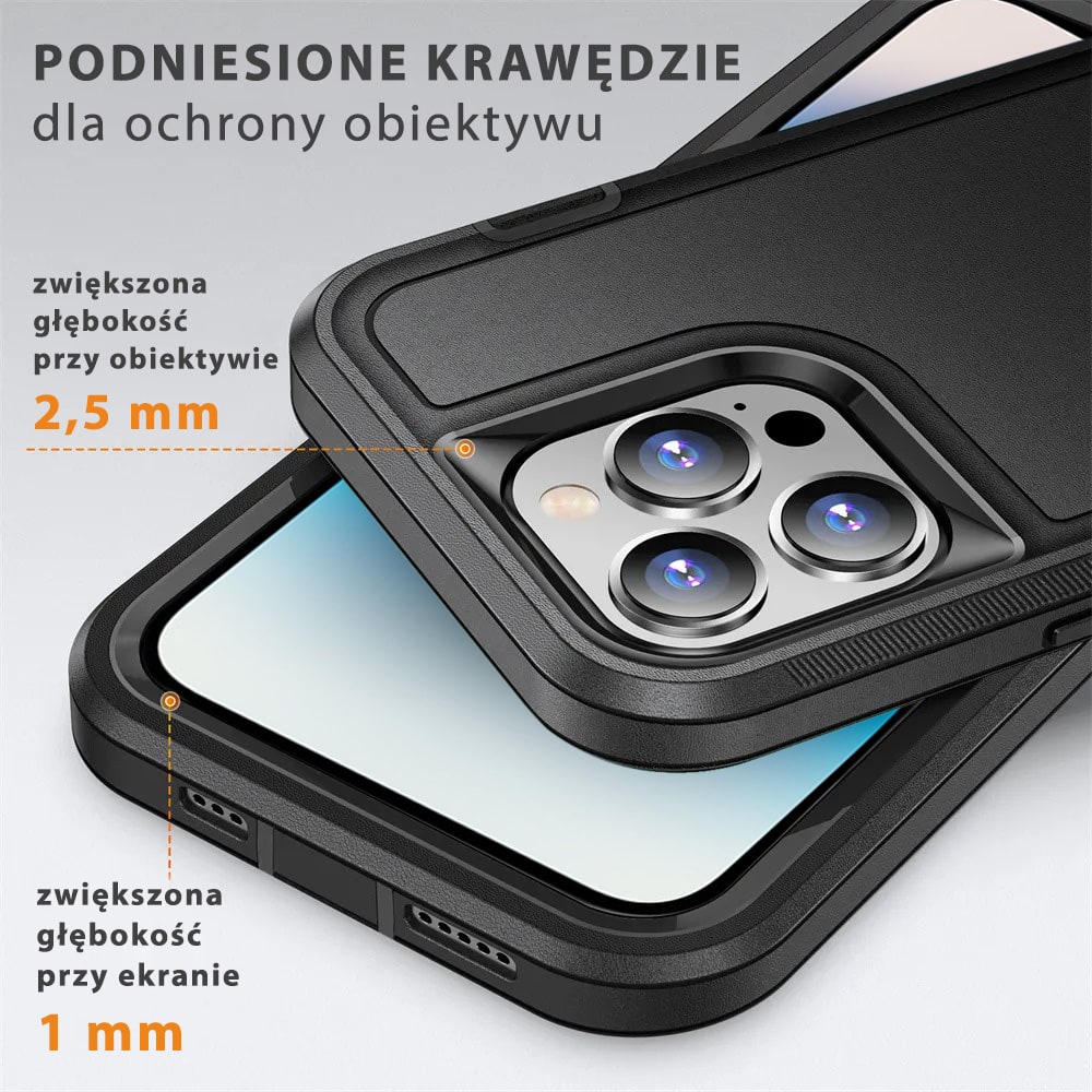 Etui do iPhone 14 Pro Max 2w1 Double Armor Pancerne, czarne