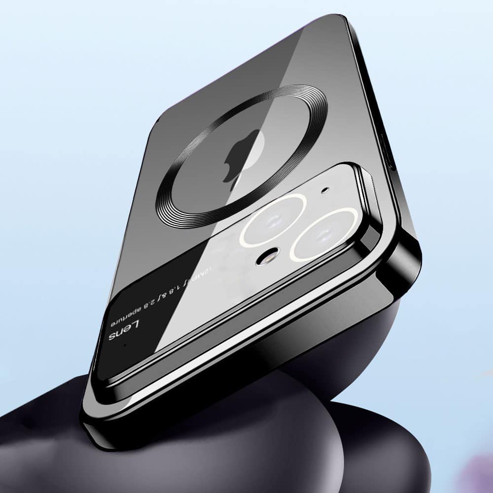 Etui do iPhone 14 Camera Beam z Magsafe przeźroczyste, czarne (OUTLET)