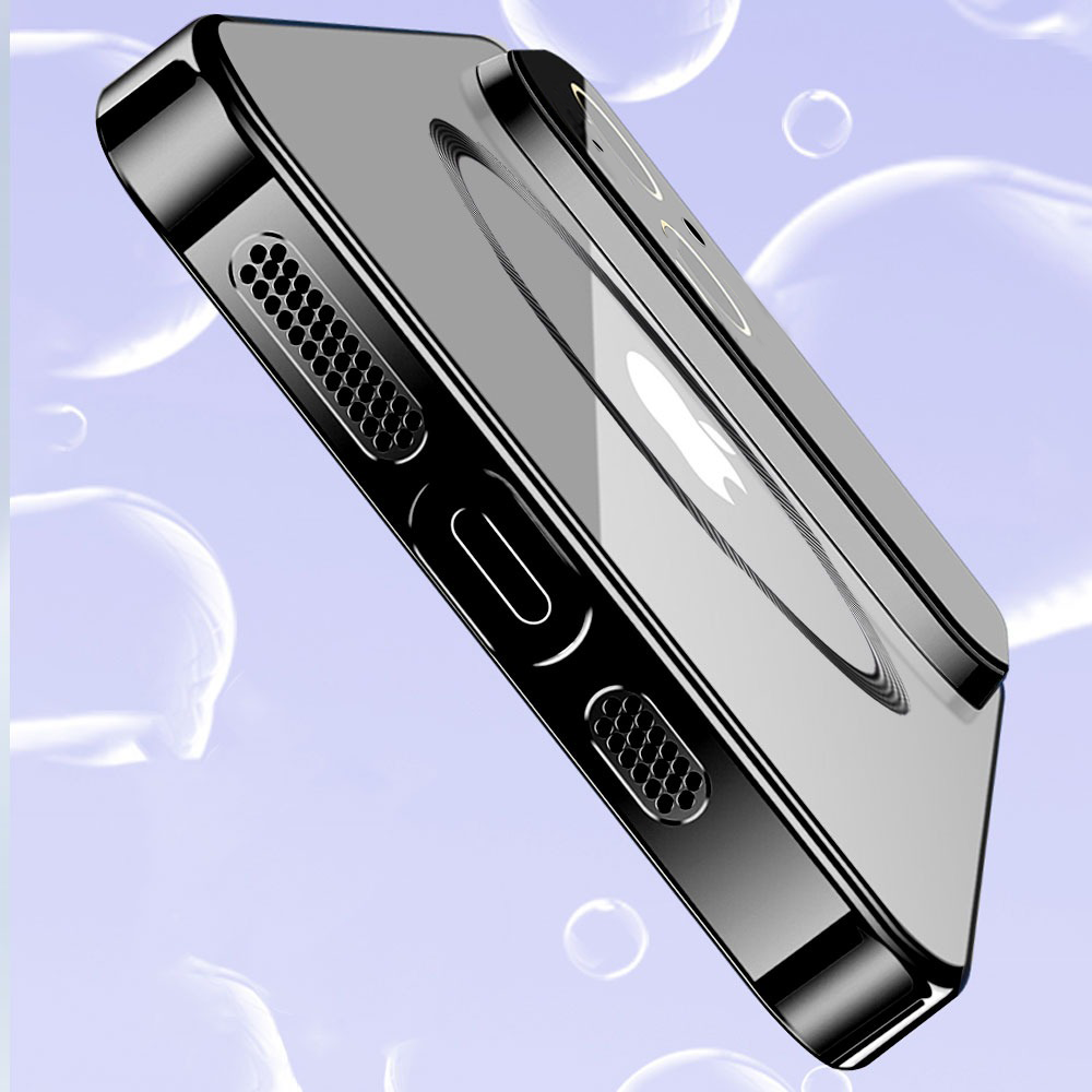 Etui do iPhone 14 Camera Beam z Magsafe przeźroczyste, czarne (OUTLET)