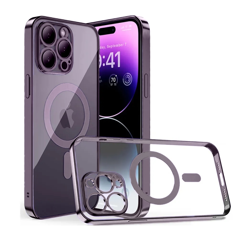 Etui do iPhone 14 Pro premium purple MagSafe z osłoną kamery, głęboka purpura (OUTLET)