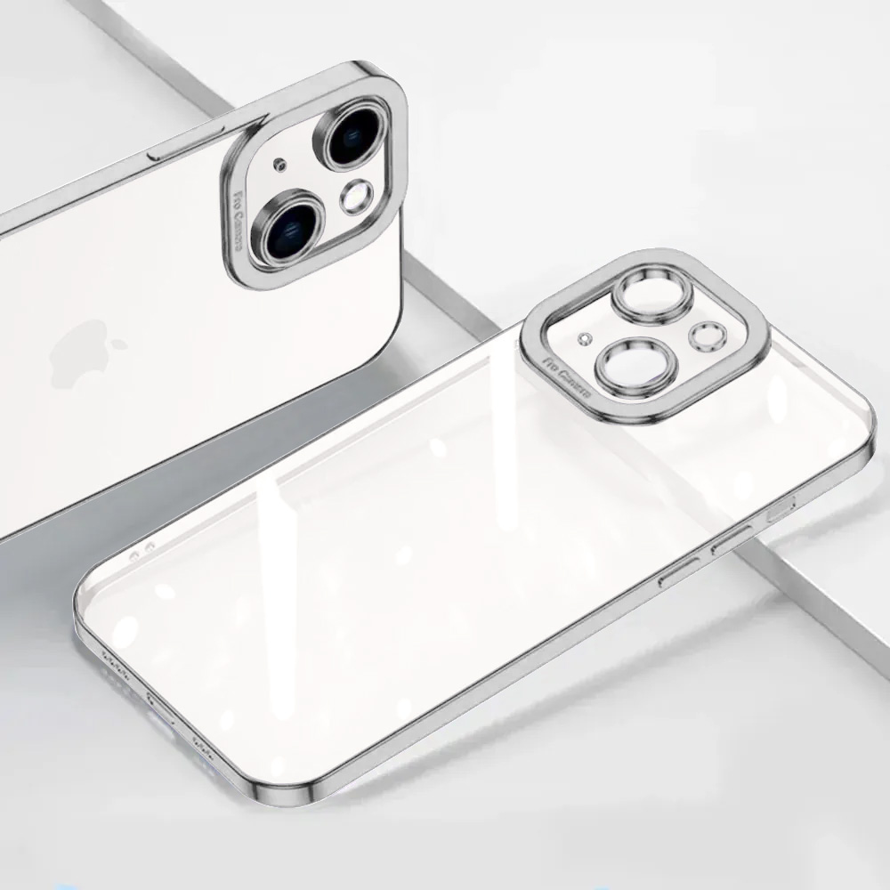 Etui do iPhone 14 Camera High PRO z osłoną kamery, srebrne