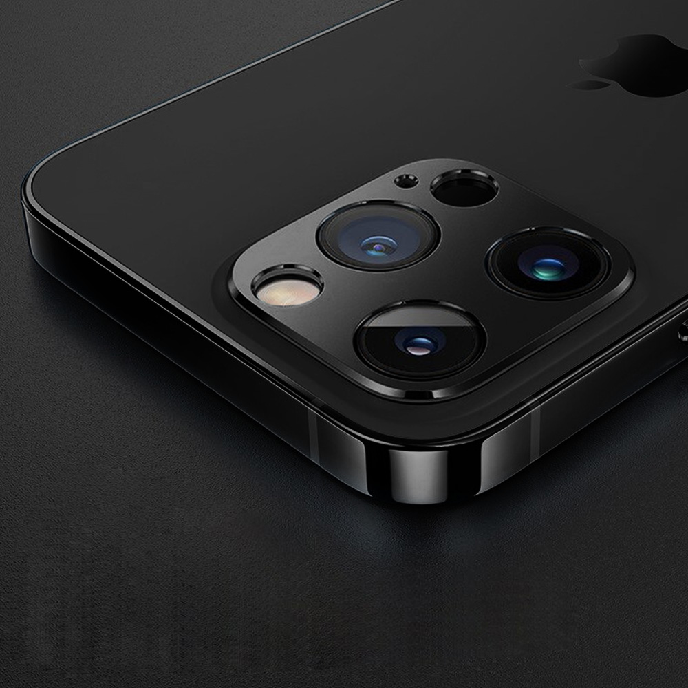 iPhone 14 Pro Max gładka metalowa osłona na cały aparat, czarna