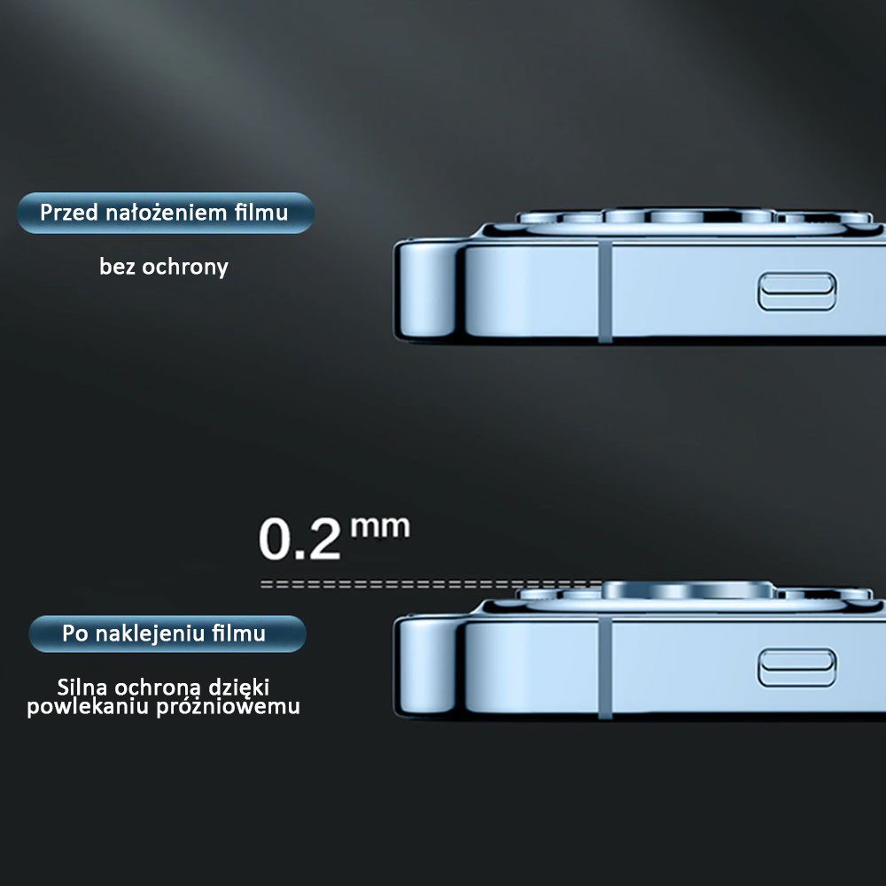 Metalowa osłona obiektywów szkło na aparat iPhone 14 Plus, niebieskie