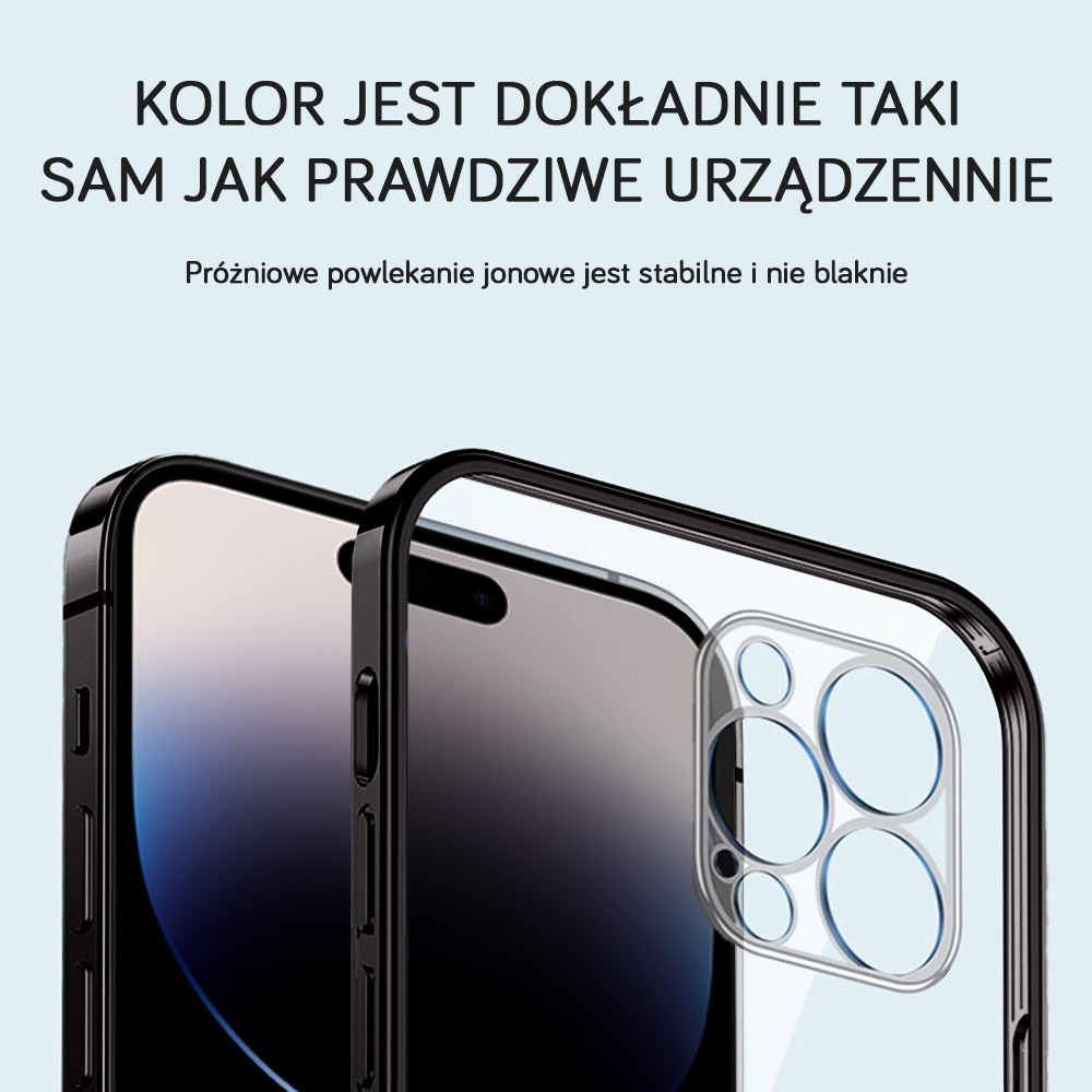 Etui do iPhone 14 Pro Max slim black z osłoną kamery, czarne grafitowe (OUTLET)