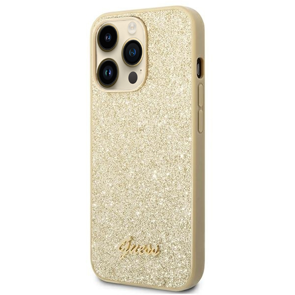 Etui do iPhone 14 Pro Max Guess Glitter luksusowe złote