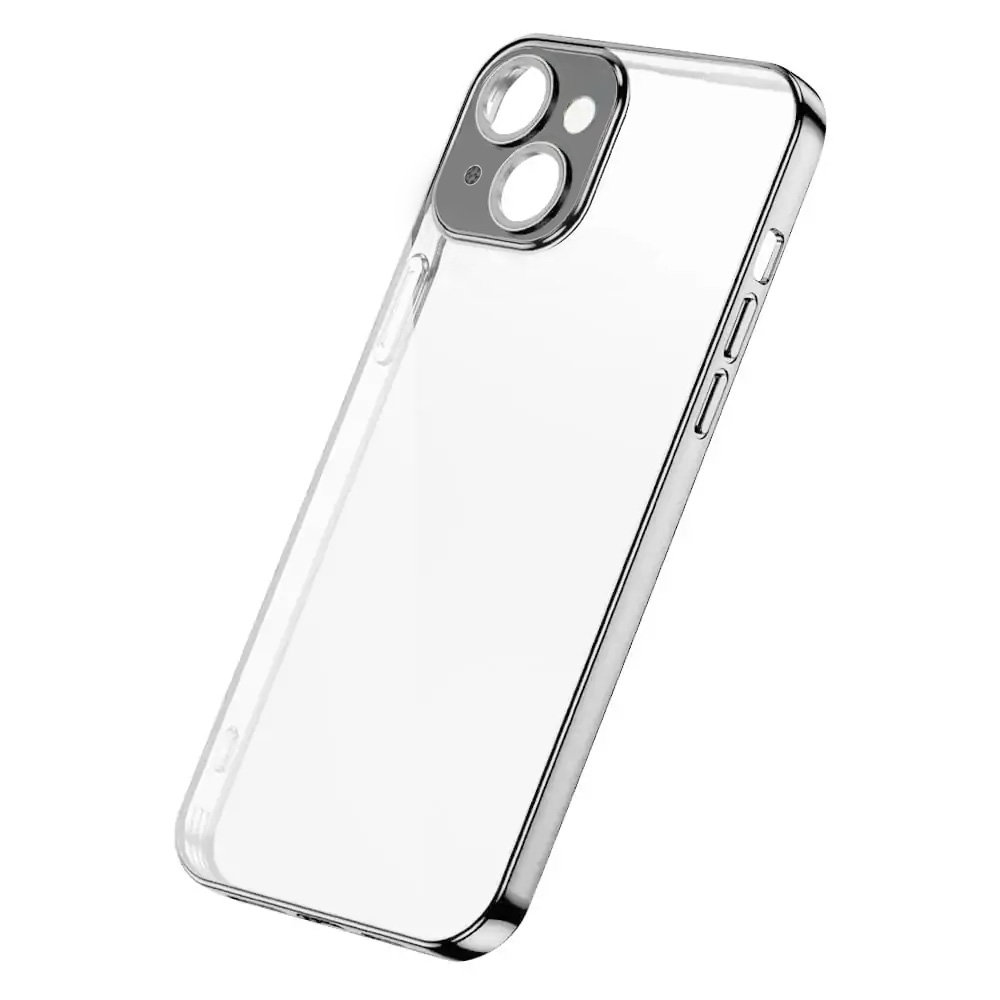 Etui do iPhone 13 Premium Protect Full Cover z osłoną kamery i obiektywów 9H, srebrne (OUTLET)