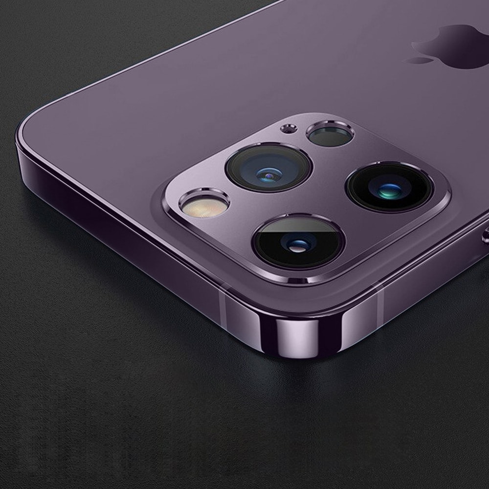 iPhone 14 Pro Max gładka metalowa osłona na cały aparat, purpurowa, fioletowa