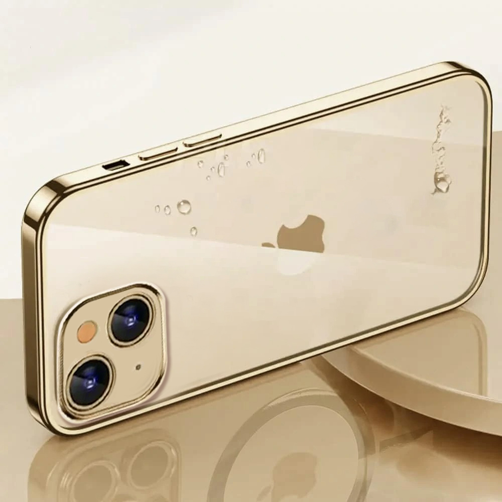 Etui do iPhone 15 slim golden z osłoną kamery, złote (OUTLET)