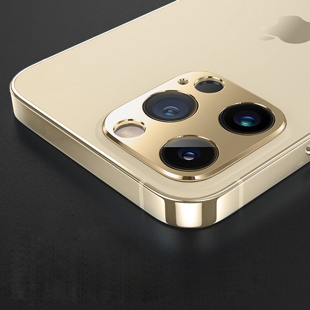 iPhone 14 Pro Max metalowa osłona na cały aparat, złota