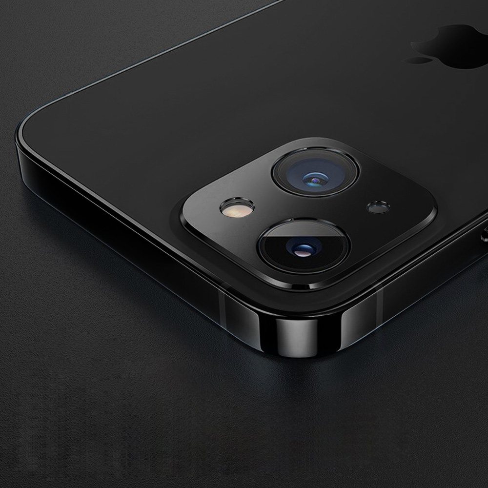 iPhone 14 gładka metalowa osłona na cały aparat, czarna