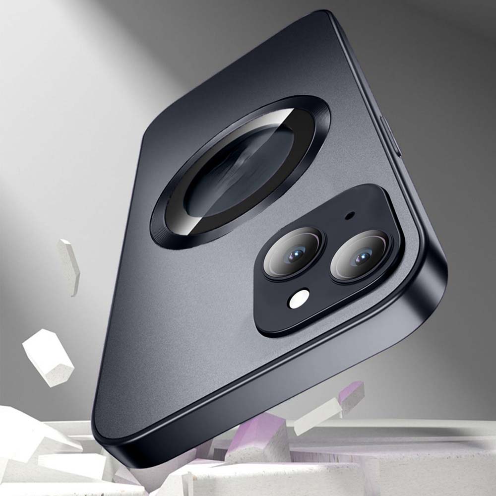 Etui do iPhone 15 Plus Noble Brush MagSafe z widocznym logo i osłoną na aparat, grafitowe (OUTLET)