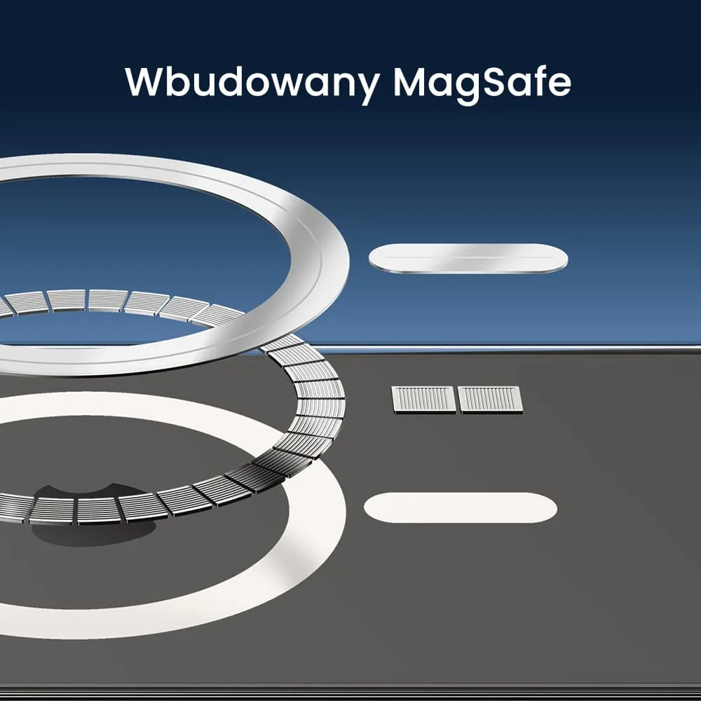 Etui do iPhone 15 Pro Max Clear Case przeźroczyste, twardy tył z aluminiowym MagSafe