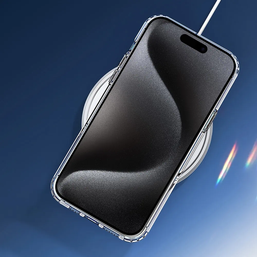 Etui do iPhone 15 Pro Max Clear Case przeźroczyste, twardy tył z aluminiowym MagSafe