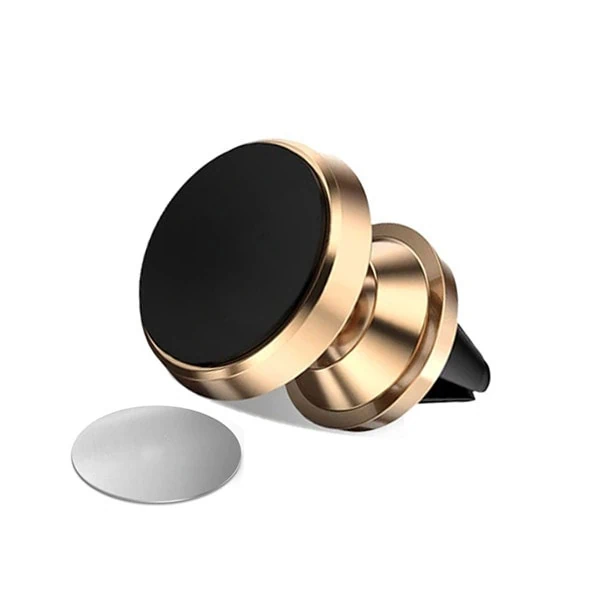 Uchwyt magnetyczny samochodowy do kratki wlotu, czarno-złoty